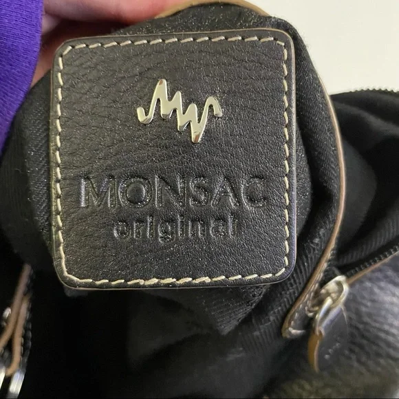 Monsac Original shoulder handbag black leather - Picture 4 of 7